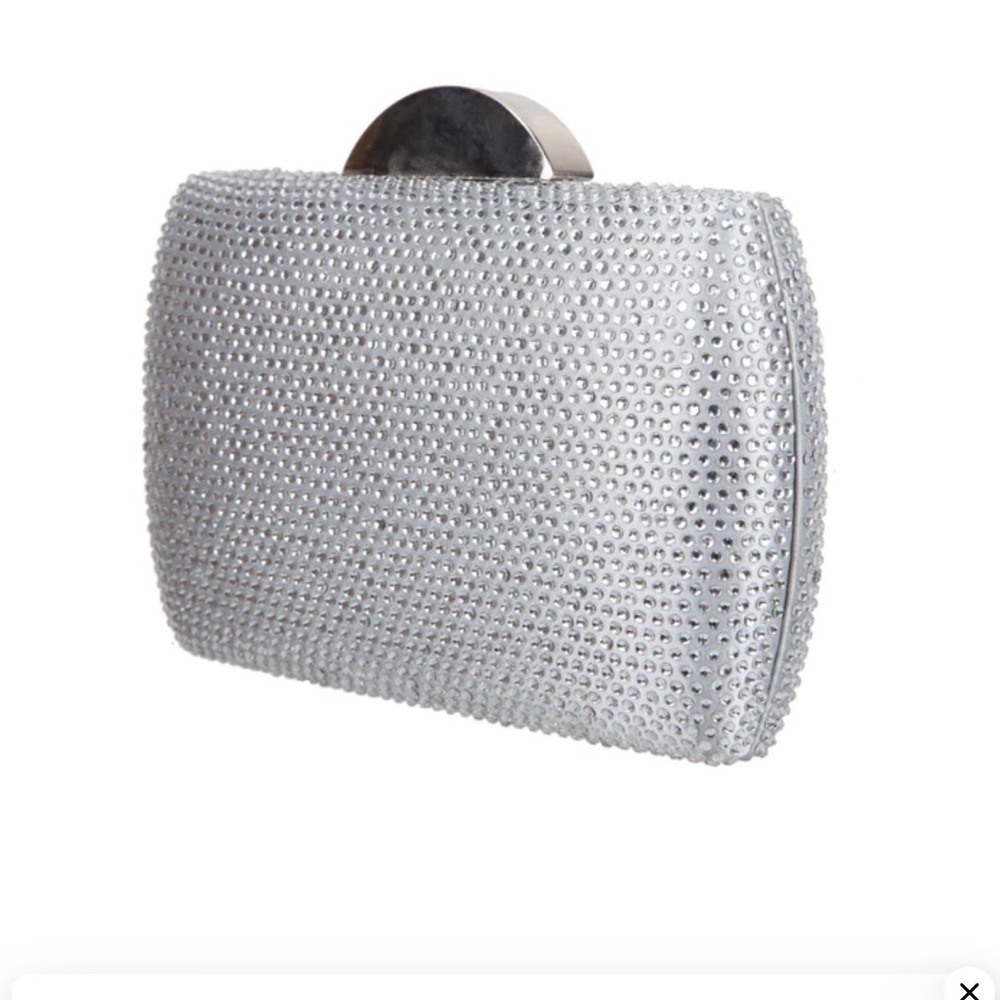 Nina SILVER ALLOVER CRYSTAL MINAUDIERE
